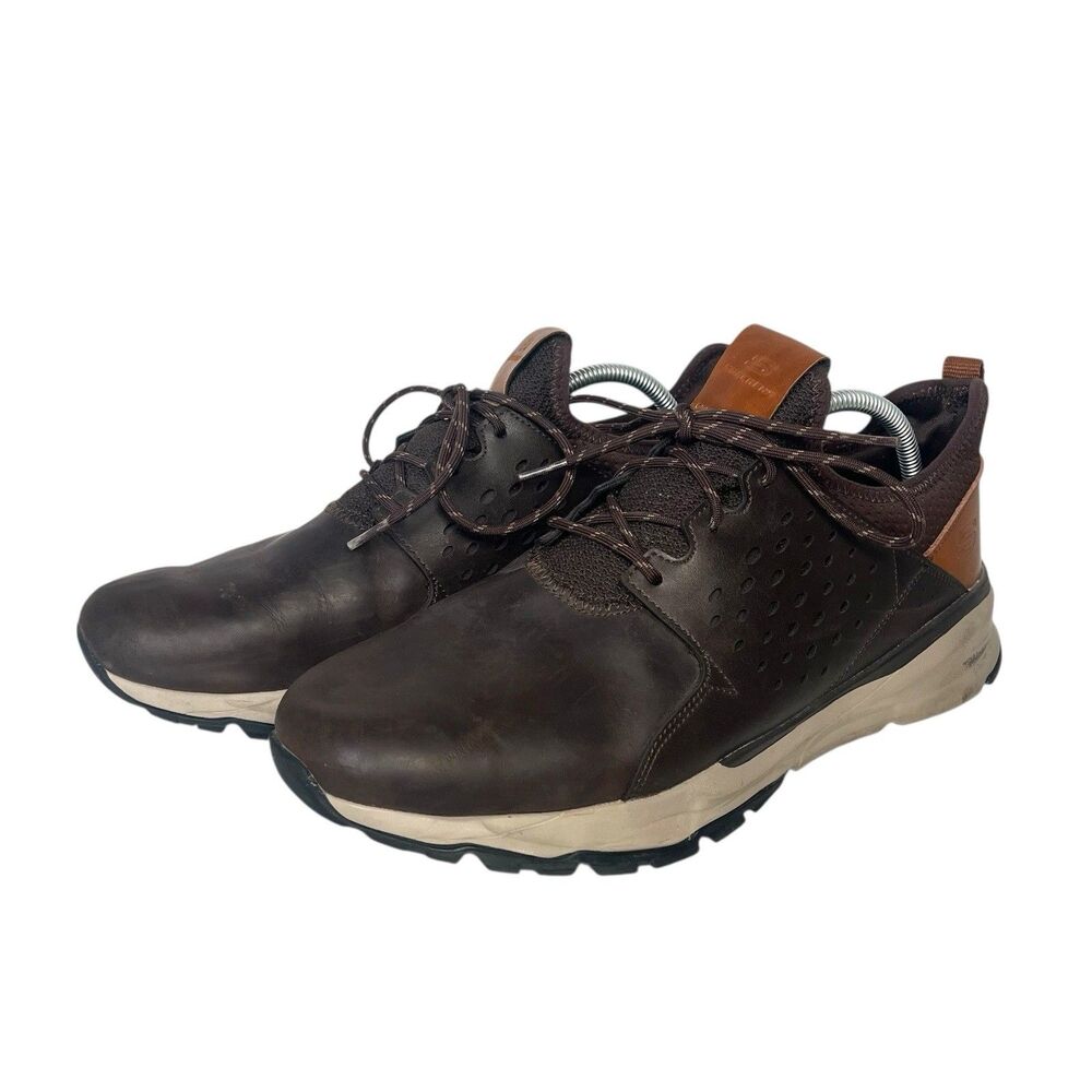 Skechers Relven-Hemson Sneakers Casual Leather Lace Up Shoes Brown Men 12